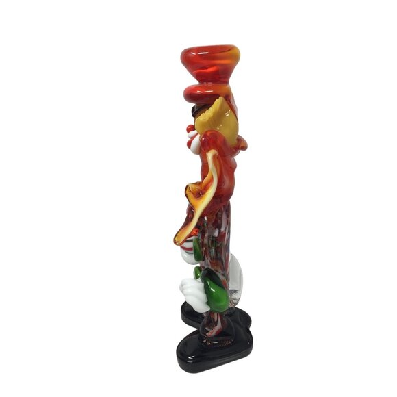 MURANO Colorful Hand Blown Art Glass Clown- about 10'' Tall - Vintage (1960s)